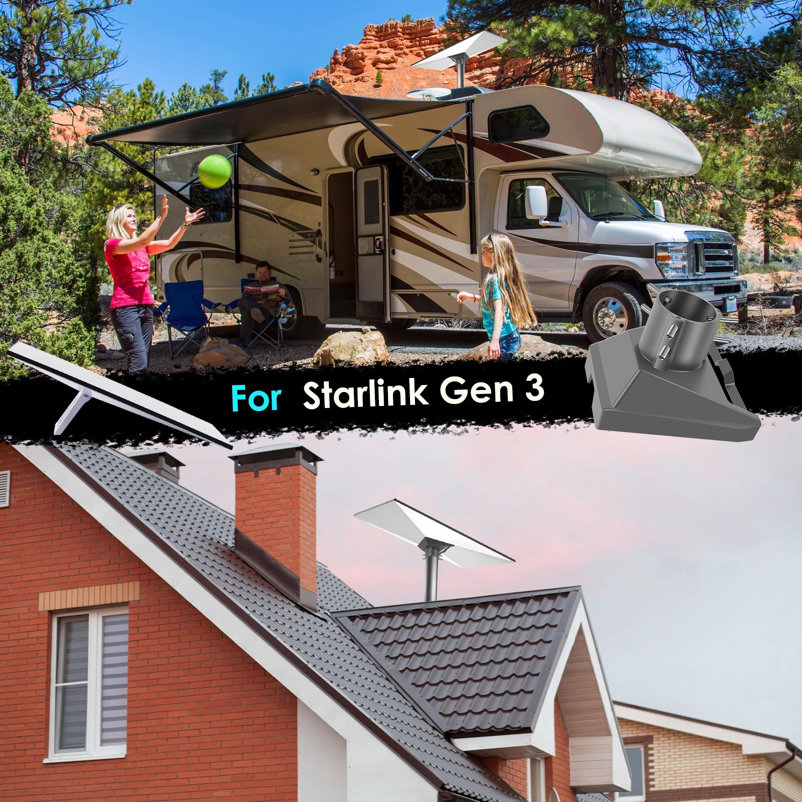 Starlink Gen 3 Mounting Pole Adapter Aluminum Alloy Pipe Kit