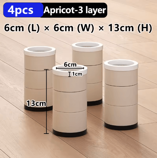 Stackable Furniture Heightening Foot Pads Adjustable Table Cabinet and Bed Leg Risers
