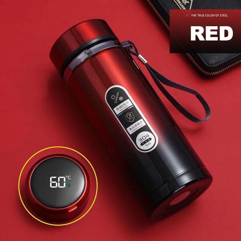Stainless Steel Thermos Bottle with LED Temperature Display Insulated Water Bottle Vacuum Flask 500ml and 1L