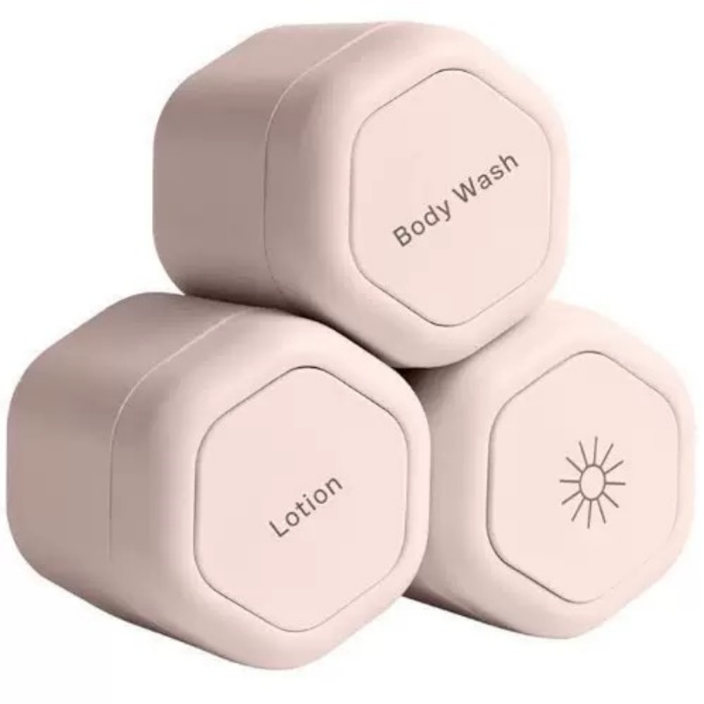 Magnetic Travel Toiletry Containers Set Leakproof Refillable Cosmetic Jars