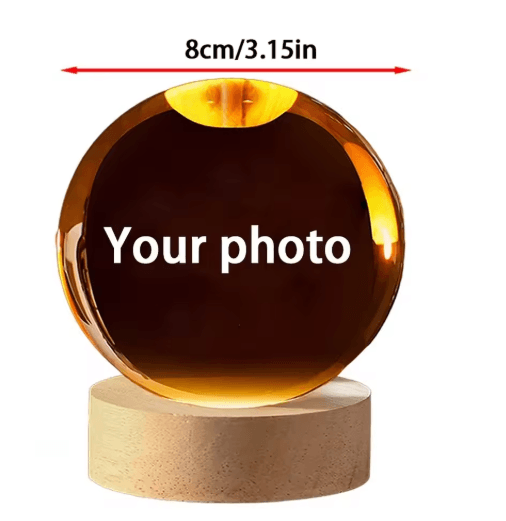 Personalized Ultrasound Crystal Ball Laser Engraved Baby Keepsake Sphere