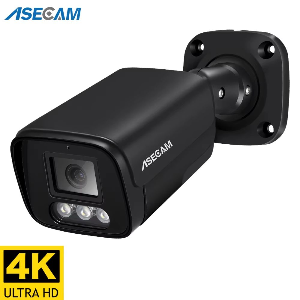 ASECAM 4K 8MP Outdoor PoE IP Security Camera with Human Detection and H.265 Compression
