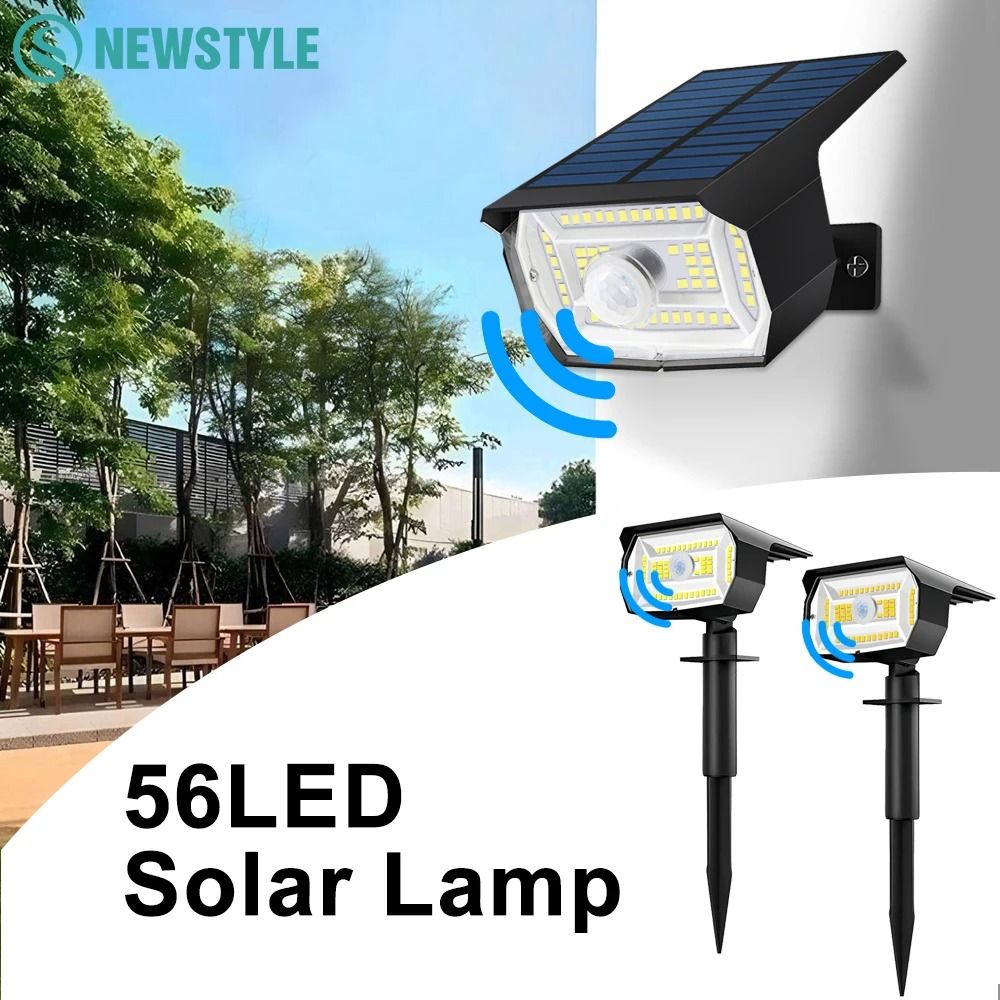 56 LED Solar Motion Sensor Light Outdoor Waterproof Garden Spotlight