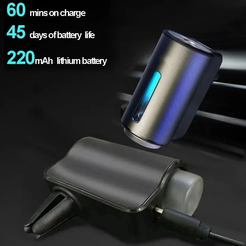 Car Air Freshener Electric Aroma Diffuser with Essential Oil Mist Humidifier and Vent Clip
