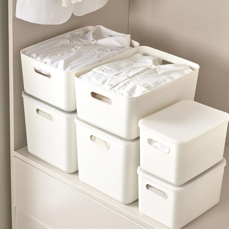 Solid Color Plastic Storage Box, Large Capacity Clothing, Toy Storage Box, Miscellaneous Desktop Organizer