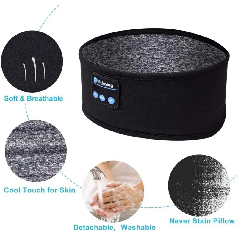 Bluetooth Sleep Mask Headphones Headband for Side Sleepers – Ultra-Thin Wireless Eye Mask