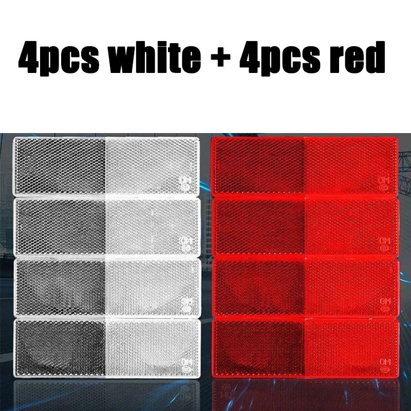 Truck Trailer Reflective Rectangle Safety Plates Adhesive Warning Stickers 8 Pack
