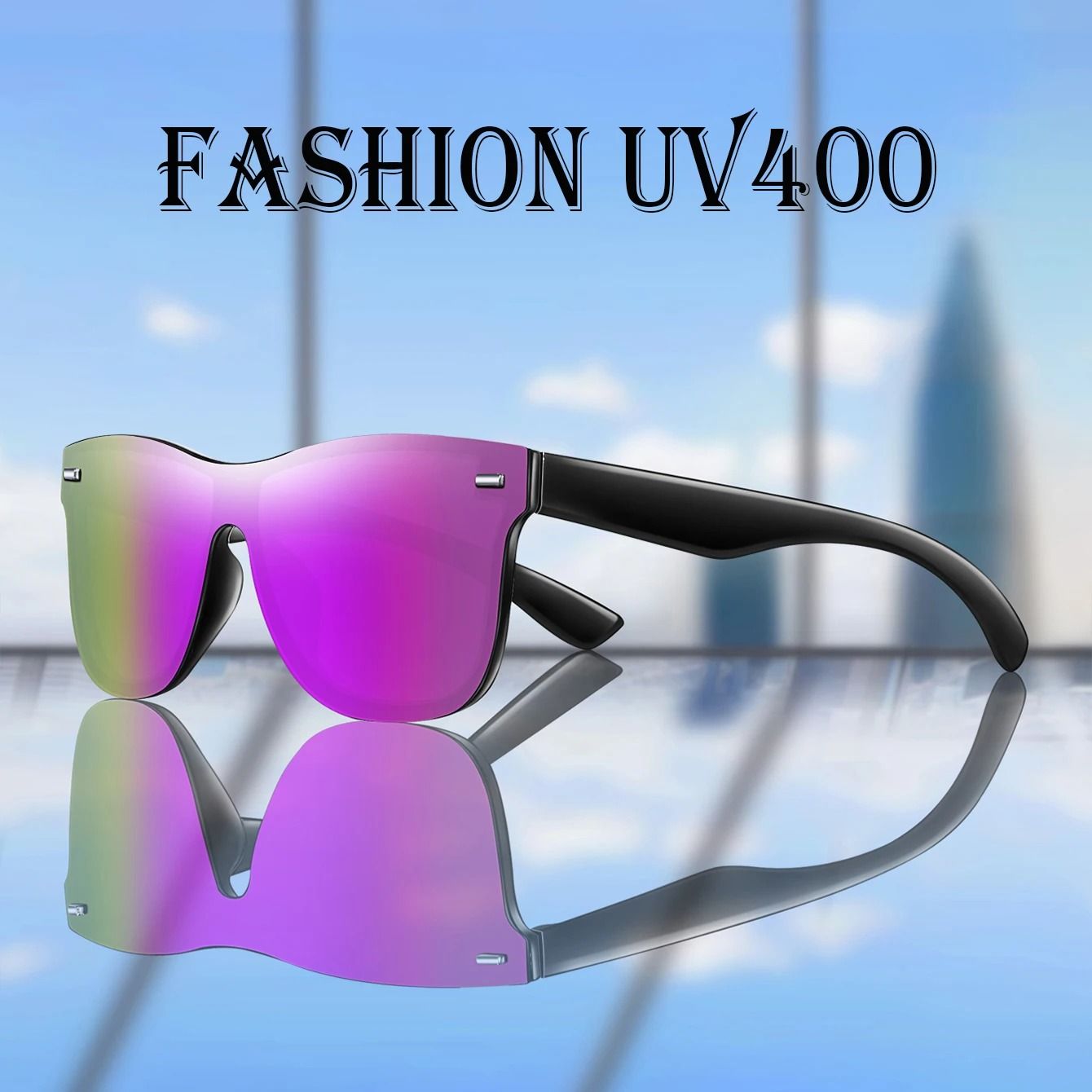 Square UV400 Windproof Fashion Sunglasses for Men and Women Outdoor Driving and Cycling Shades