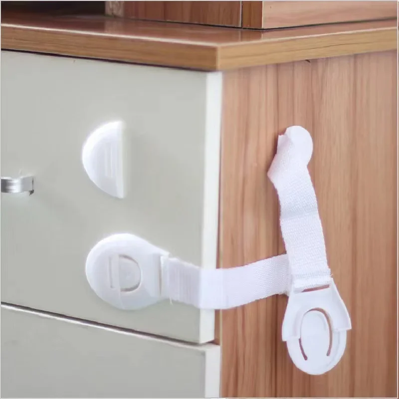 Plastic Protection Children Safety Cabinet Lock Baby Security Protection Drawer Door Lock Straps Kids Safety Cabinet
