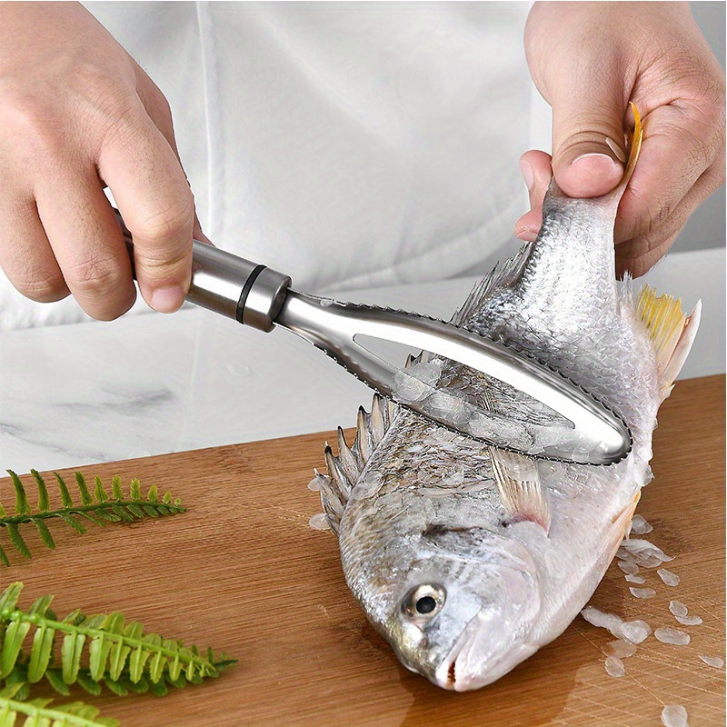 Stainless Steel Fish Scale Peeler Remover Scraper Tool Cleaning Brush for Fish Skin