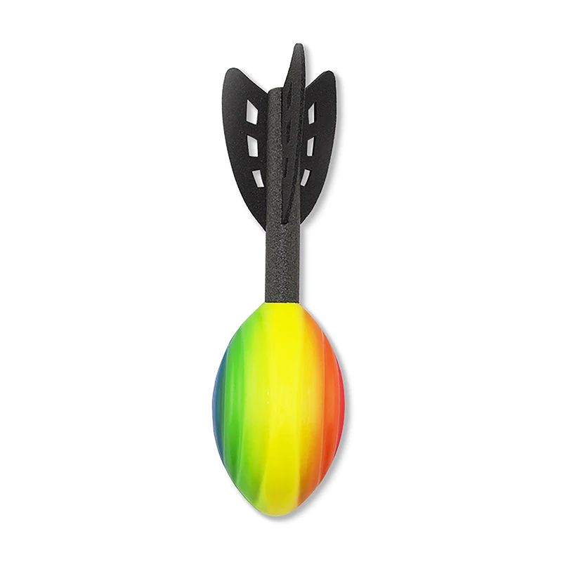 11.42 in Rainbow Foam Spiral Rocket Football – Long Distance Throwing Outdoor Dart Toy