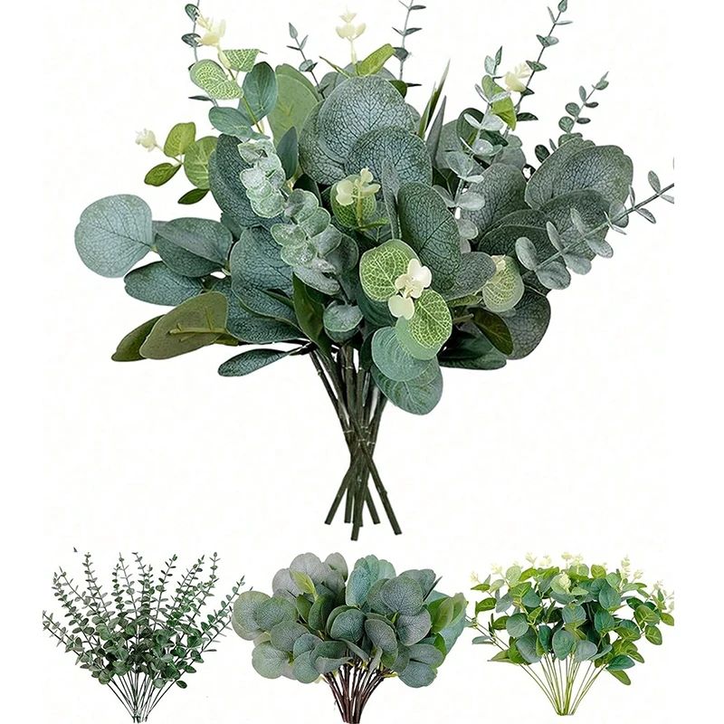 Artificial Eucalyptus Plant Bouquet Realistic Greenery Stems for Home Decor