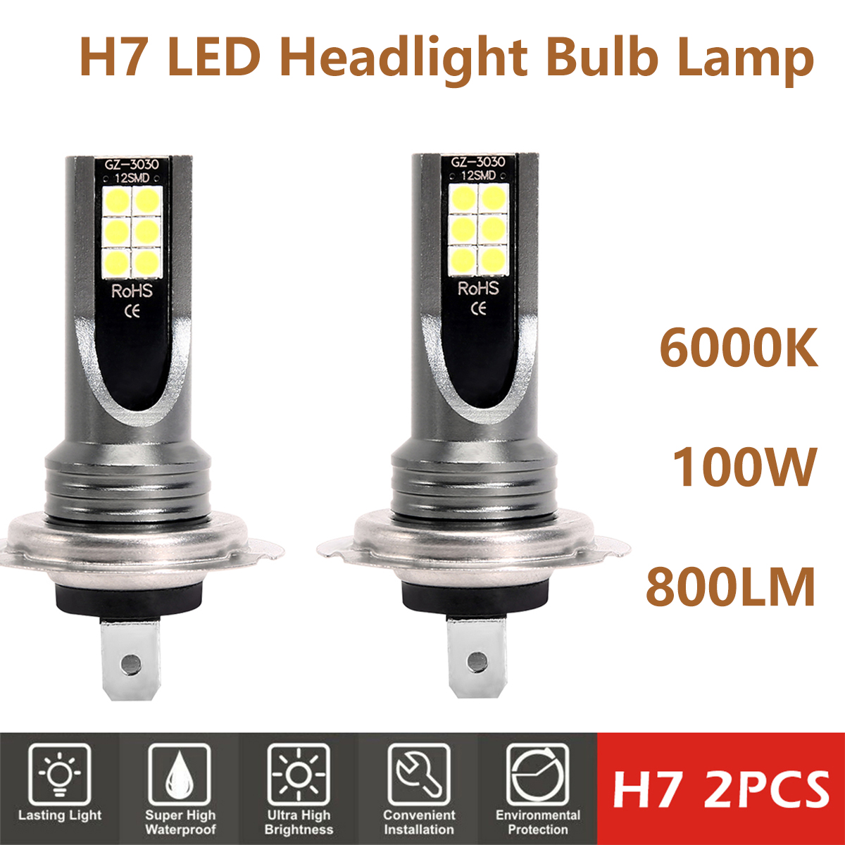 Fog Lights LED Headlight Bulb Lamp, Super Bright, Headlight Bulb, Car Running Light Headlamp, Vehicle Accessories
