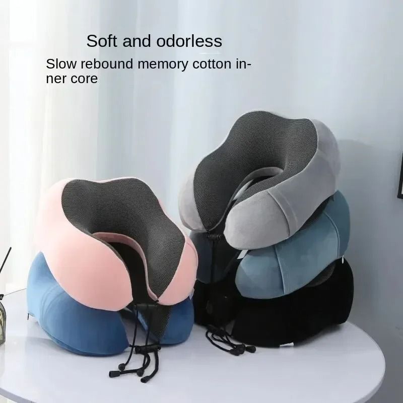 U Shaped Travel Pillow with Memory Cotton and Magnetic Fabric