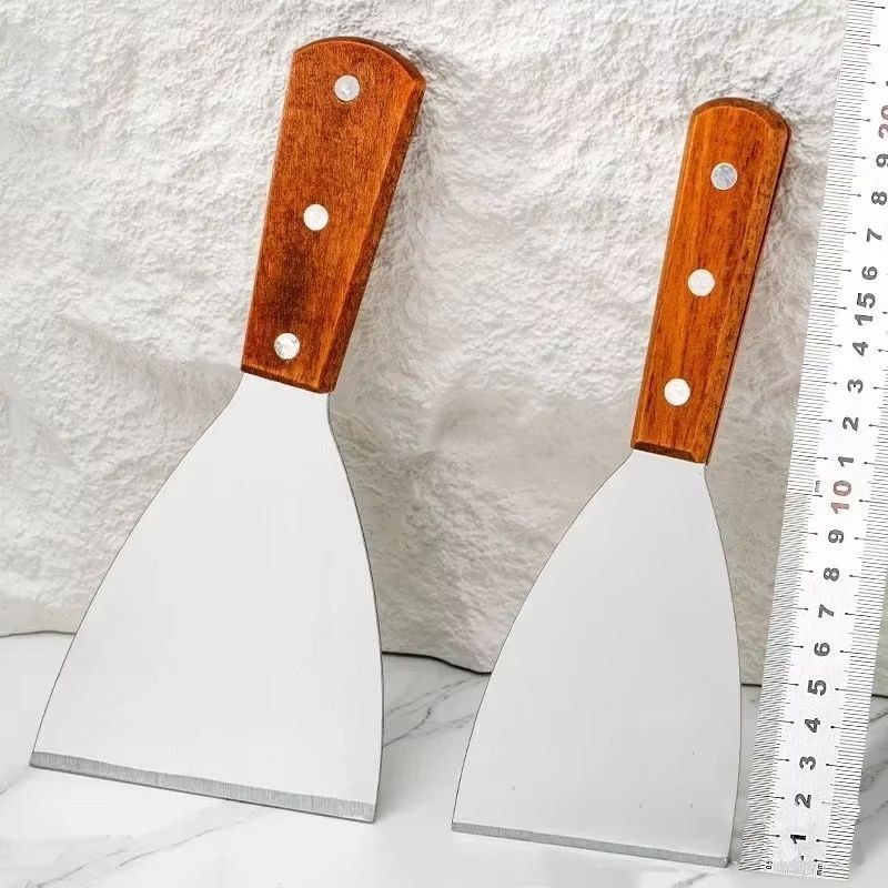 Stainless Steel Offset Spatula with Wooden Handle for Burgers and Pancakes