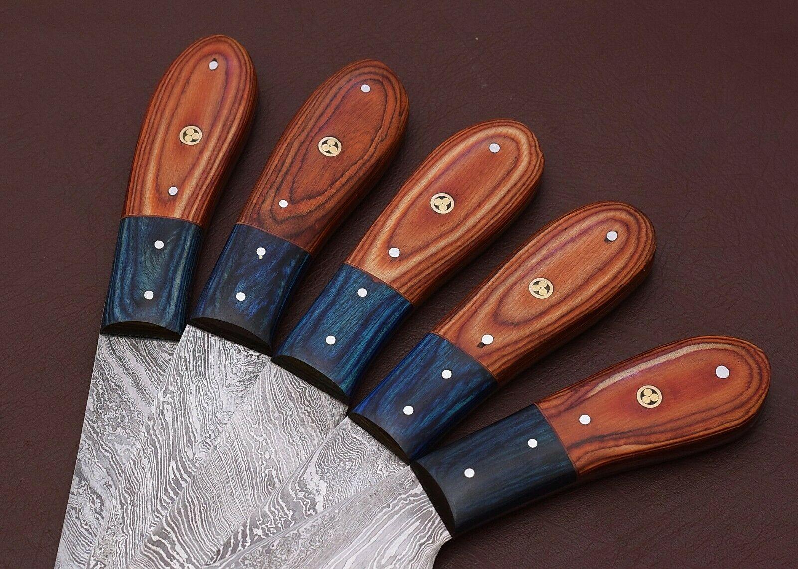 Premium Damascus Steel Knives – 5-Piece Chef Set for Kitchen Experts