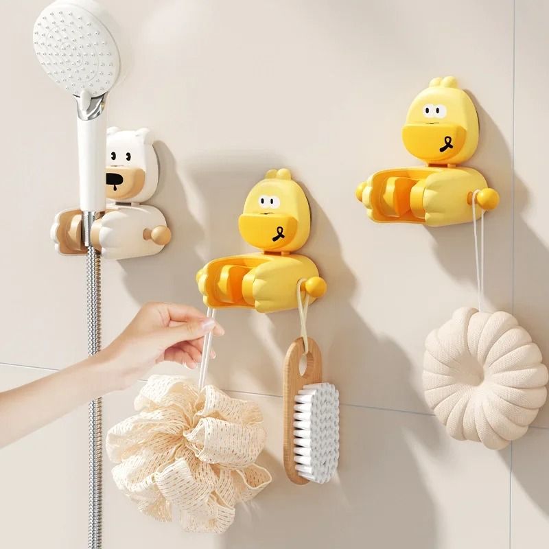 Adjustable Shower Head Holder Suction Cup No Drill Wall Mount