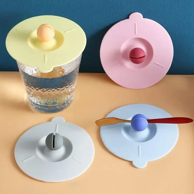 Anti-dust Tea Coffee Sealed Lid, Universal Round Silicone Mug Lid, Food Grade Portable Cup Cover for Tea, Coffee, Travel