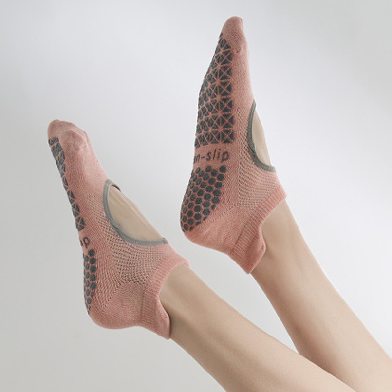 Silicone Anti-Slip Hollow Pilates Socks for Women, Breathable Cotton Yoga & Fitness Socks, Non-Slip Sports Floor Socks