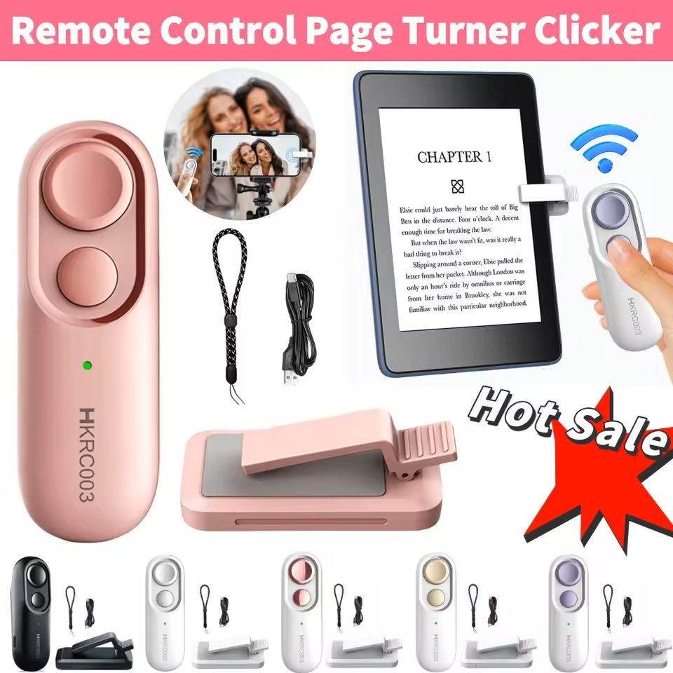 Remote Page Turner and Camera Clicker for E-Readers and Phones