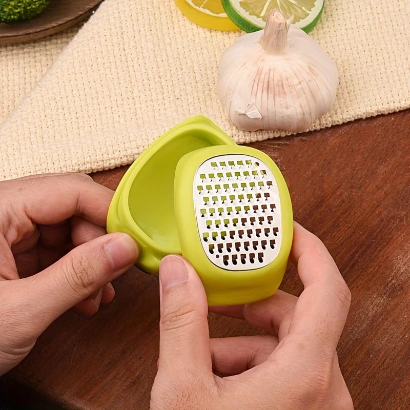 4-in-1 Stainless Steel Grater & Slicer – Lemon Zester, Cheese Grater, Garlic & Ginger Shredder Compact Kitchen Tool