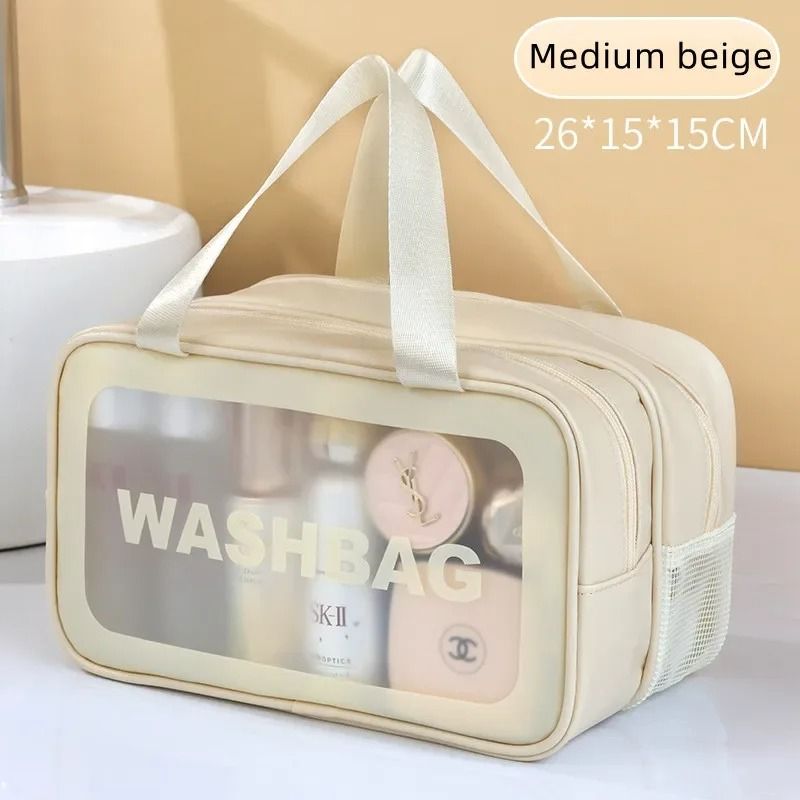 Dry Wet Separation Transparent PU Makeup Bag