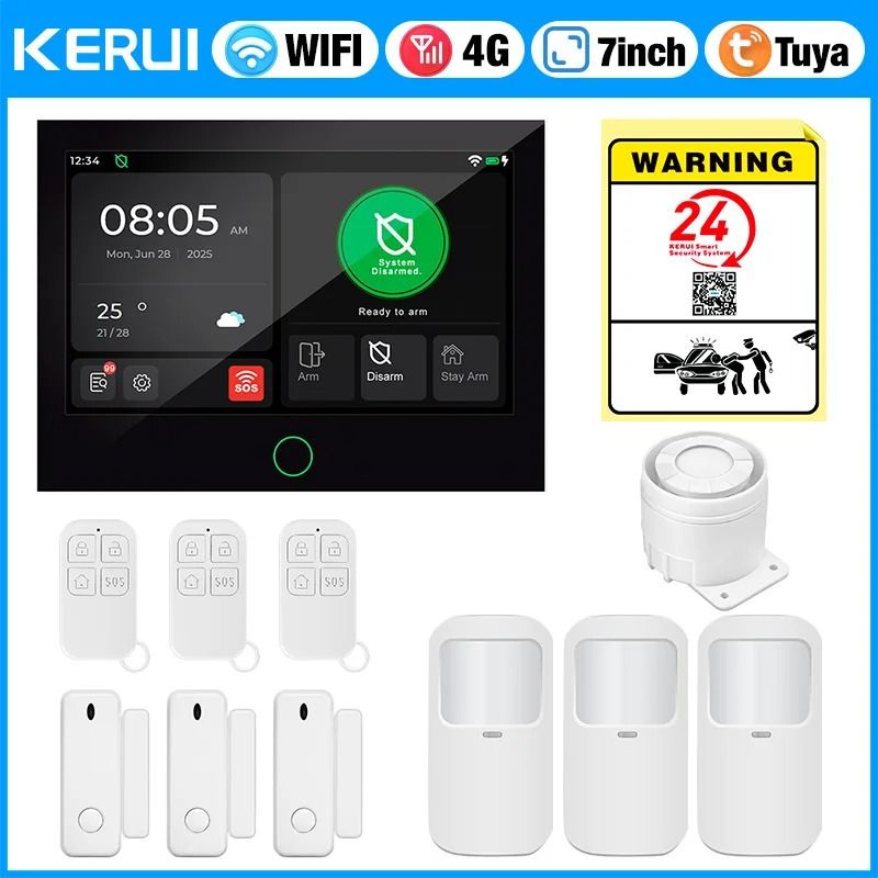KERUI 7-Inch IPS Touchscreen 4G+WiFi Smart Home Alarm System (G70)