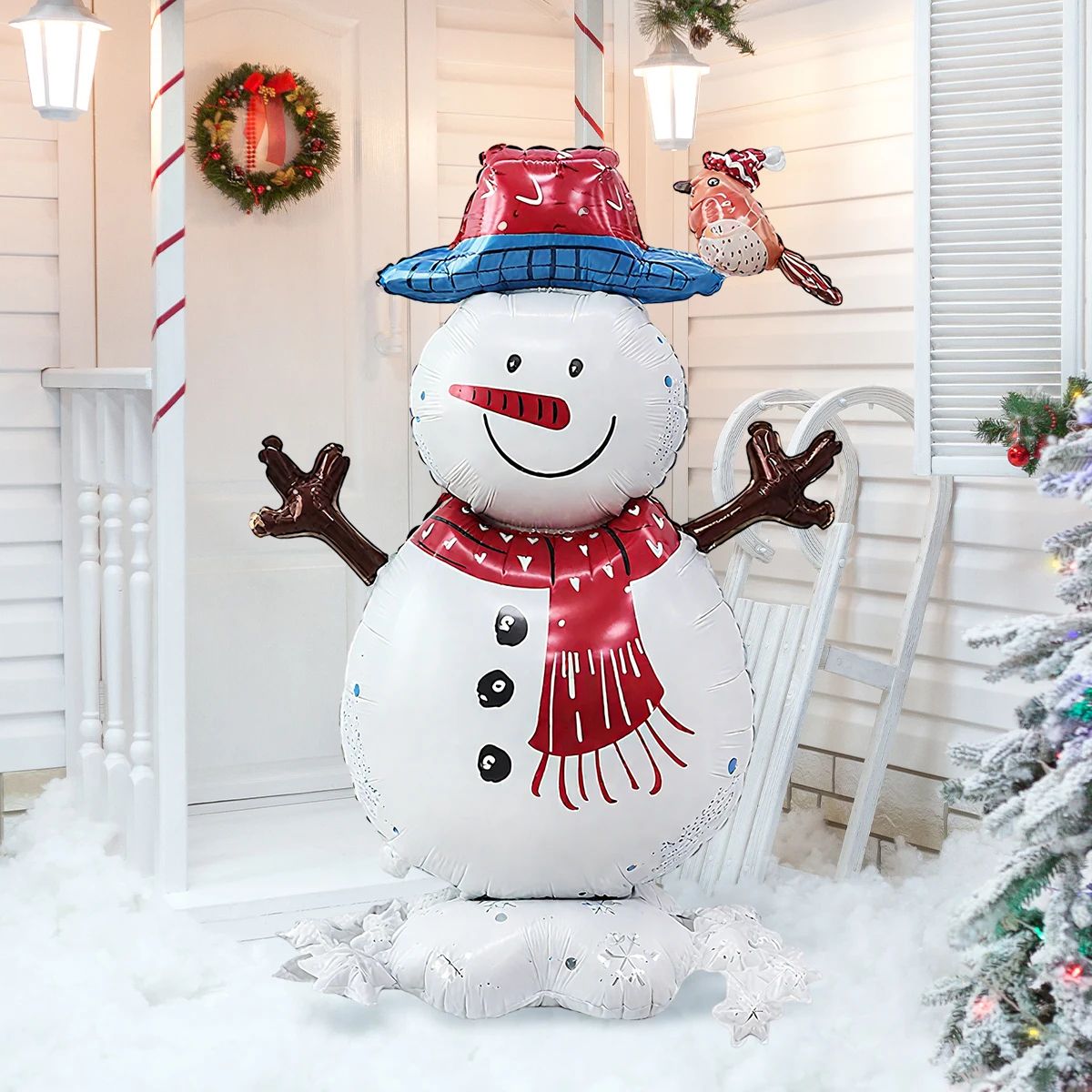 Standing Christmas Snowman Balloon, Foil Snowman Balloon for Christmas Party Decorations