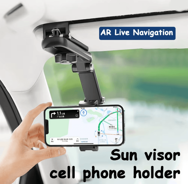 Car Sun Visor Phone Holder 360 Rotating Universal Sun Visor Phone Mount for Hands Free Driving