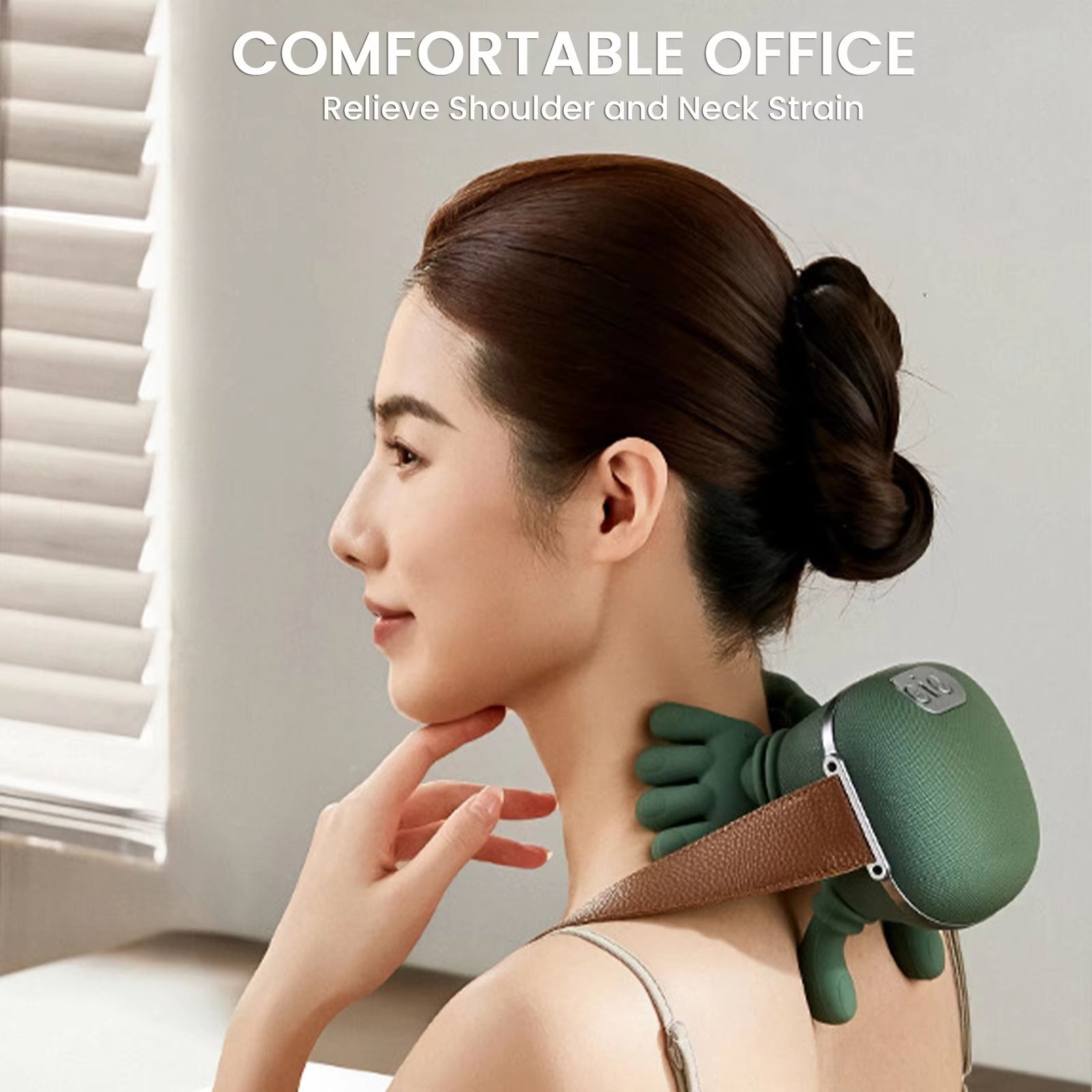 Heated Neck and Shoulder Massager Deep Tissue Shiatsu Back and Cervical Massager