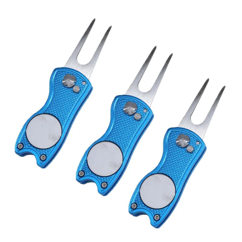 Foldable Golf Divot Repair Tool with Groove Cleaner