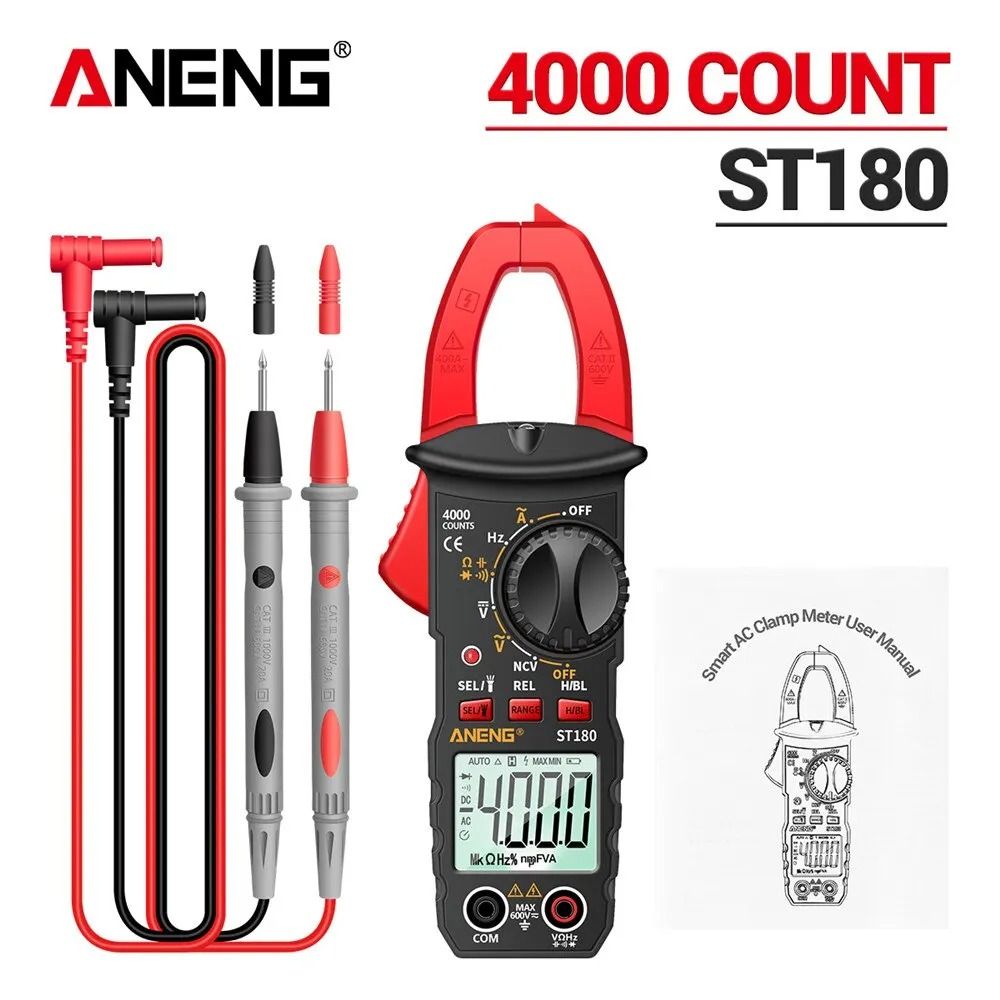 ANENG ST180 Clamp Meter Digital 4000 Counts AC DC Multimeter