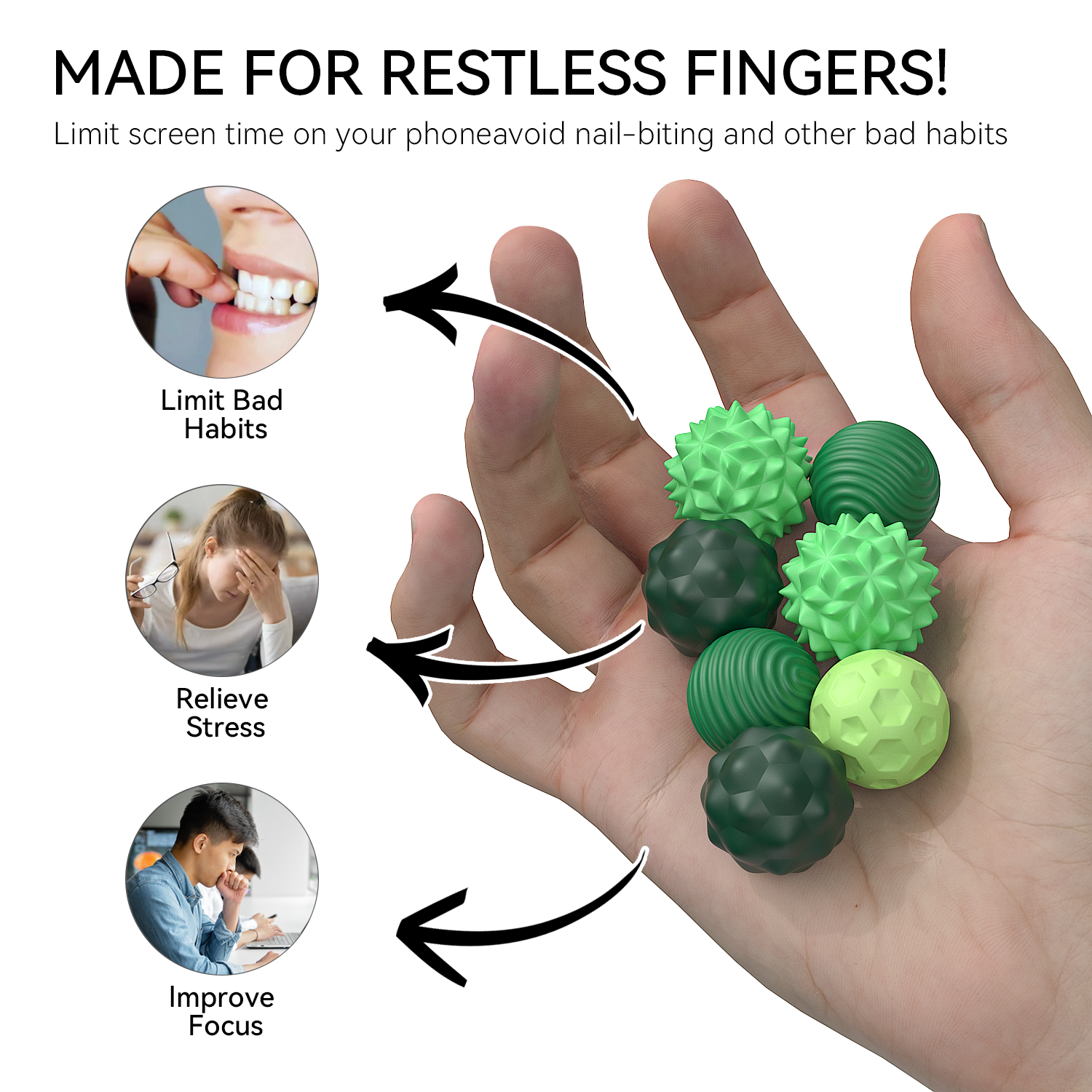 Magnetic Fidget Toy – Anti Stress & Anxiety Sensory Relief with Skin-Tightening Magnet Balls for Adults & Kids (ADHD/Aut