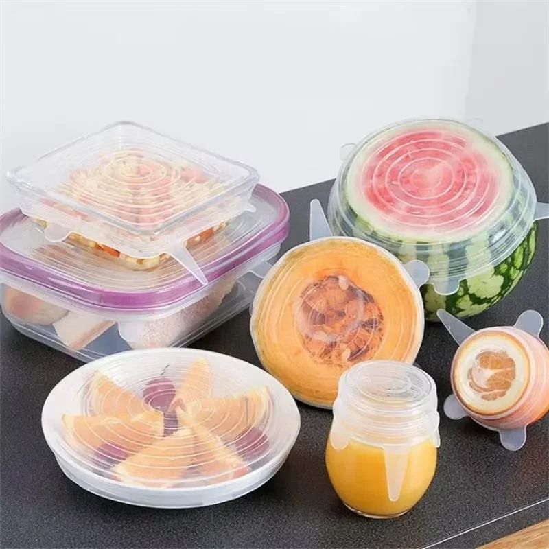 Reusable Silicone Stretch Lids – 6 Piece Airtight Bowl Covers Set