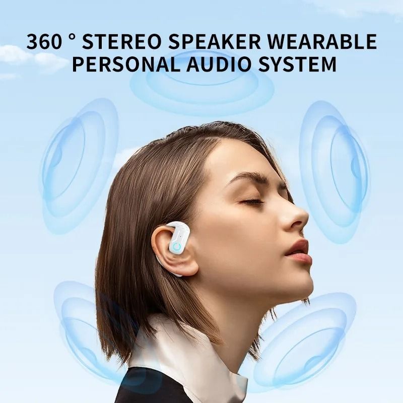 Open Wireless Earphone Bluetooth 5.4 with Rotation and Mic