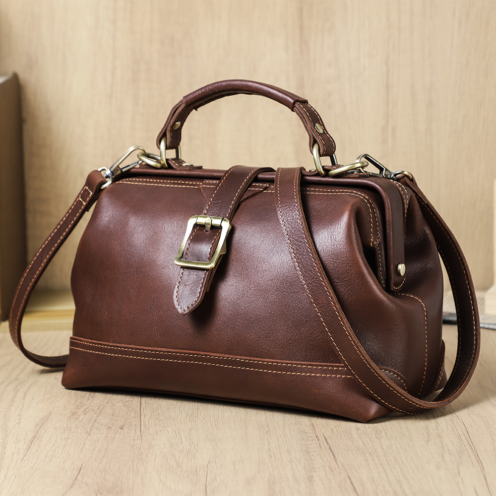 Genuine Leather Sling Shoulder Bag for Women, Luxury Designer Tote, Handbag & Fashionable Ladies Doctor Bag