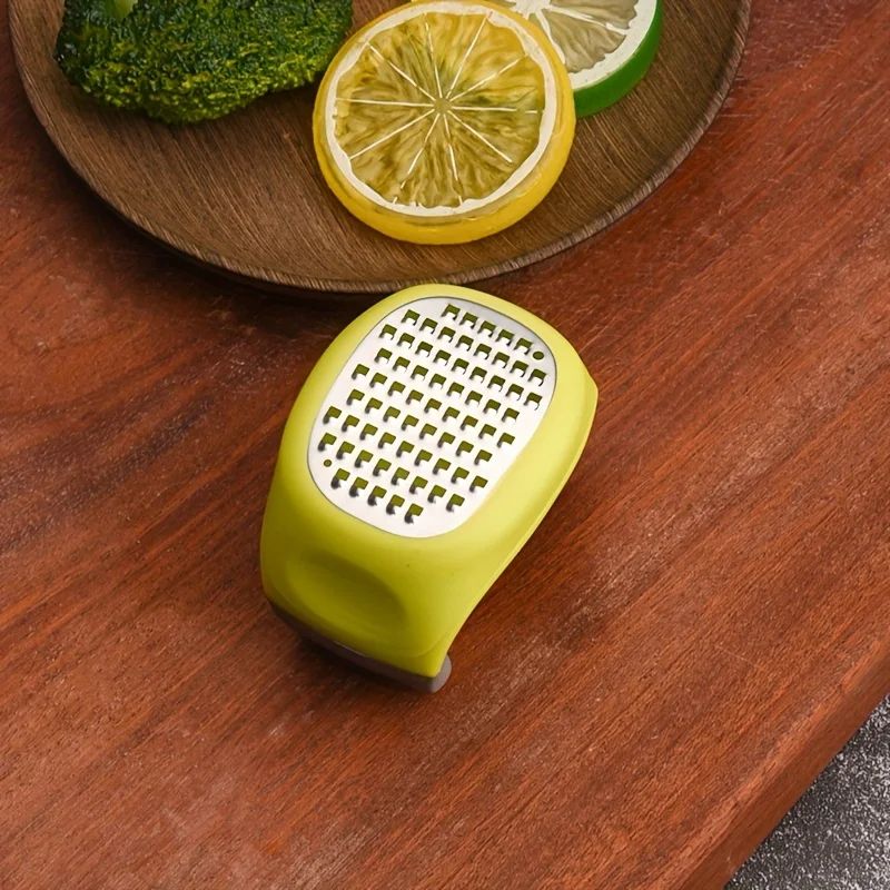 4-in-1 Stainless Steel Grater & Slicer – Lemon Zester, Cheese Grater, Garlic & Ginger Shredder Compact Kitchen Tool