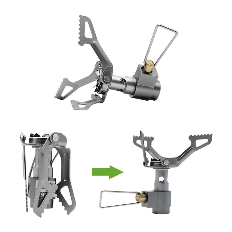 Outdoor Gas Stove Mini Titanium Camping Gas Burner, Ultralight Cooking Stove for Survival, Picnic & Backpacking