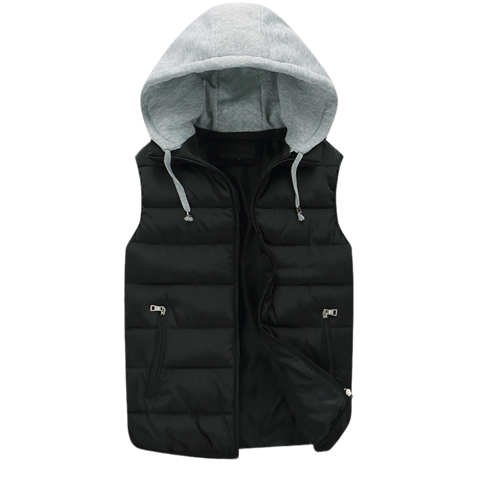 Mens Thermal Winter Vest Coat, Hooded, Lightweight and Breathable for Casual Wear, Solid Color, Cozy Warm Tops