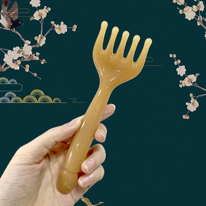 Scalp Gua Sha Head Massager, Resin Five Claw Scraping Stick, Neck Leg Massage Tool, Head Scraping Claw Massage