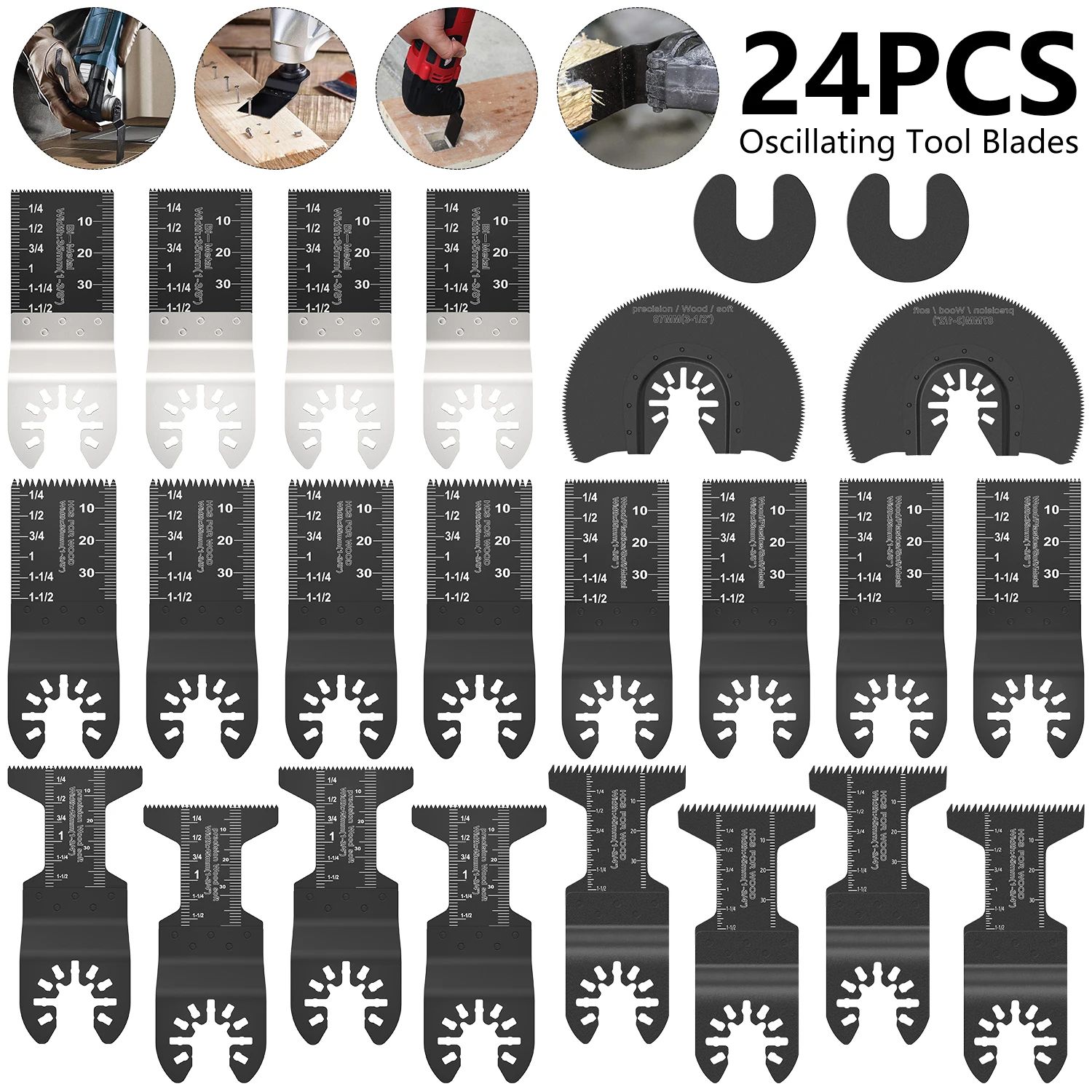 Multi Tool Oscillating Saw Blades Set High Carbon Steel Quick Release Kit
