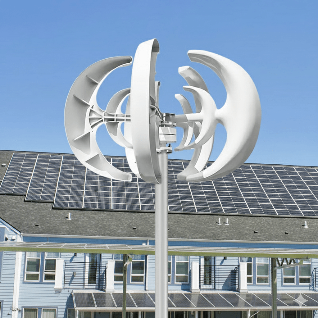 5000W Vertical Wind Turbine Generator for Home, Farm & Off-Grid Power with MPPT Controller