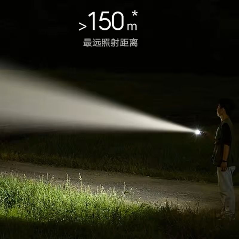 High Power Waterproof Rechargeable Flashlight with Emergency Lighting Mode