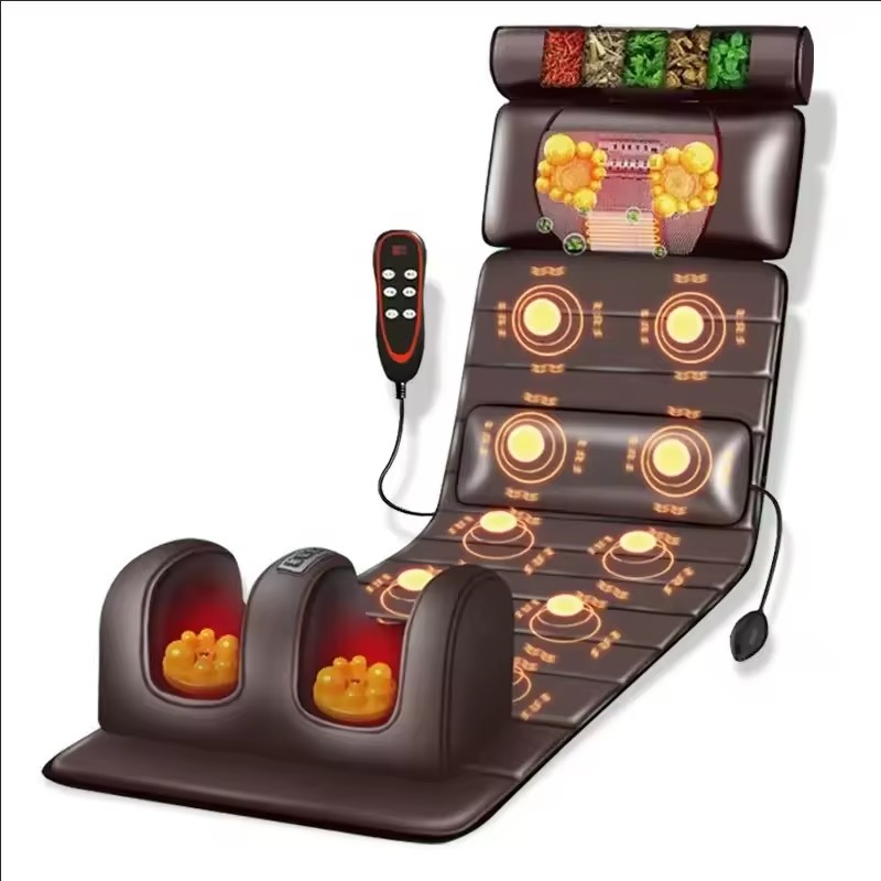 Heating Massager Cushion For Neck Back Foot, Electric Massage Mattress, Full Body Pain Relief