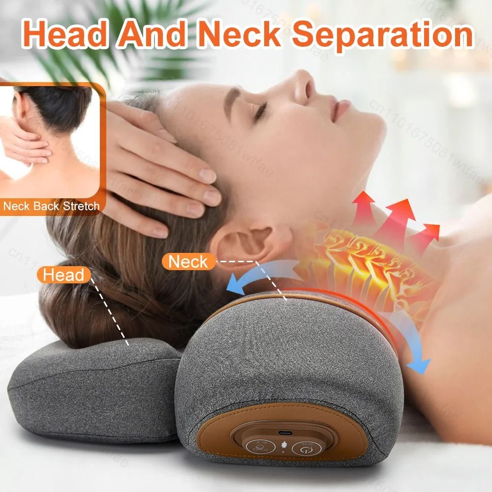 3-in-1 Neck Massager Pillow Cervical Orthopedic Hot Compress Vibration Traction