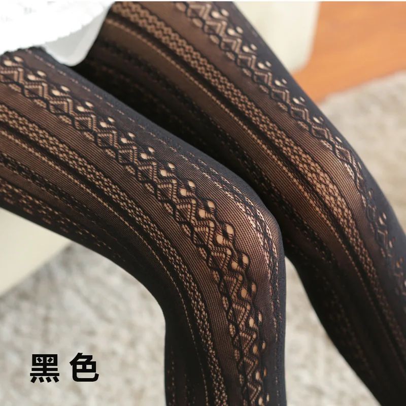 Womens Lace Hollow Out Knitted Cotton Tights
