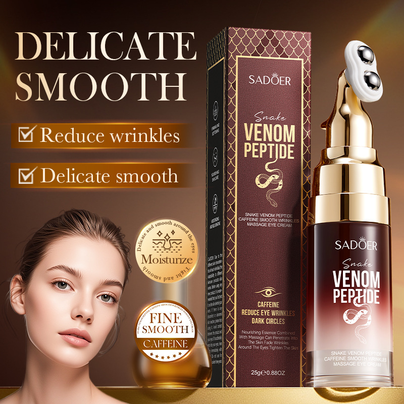 Anti Wrinkle Snake Venom Eye Cream with Roller Ball Caffeine Eye Serum Hydrating Fades Fine Lines Skin Care