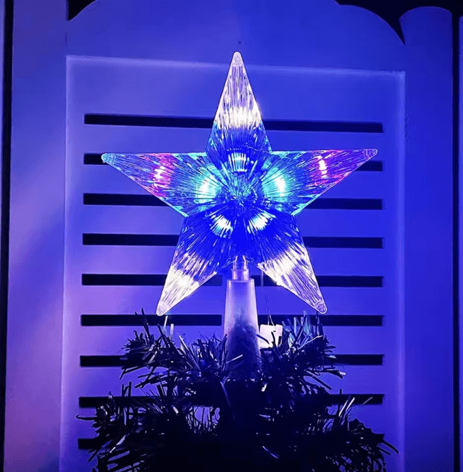 LED Christmas Tree Topper Star with Glowing Light Effect