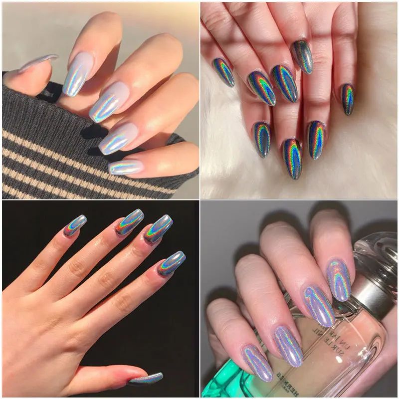 HoloShine 12-Jar Nail Glitter Powder Set – Ultra-Fine Holographic Unicorn Mirror Pigment for DIY Manicure