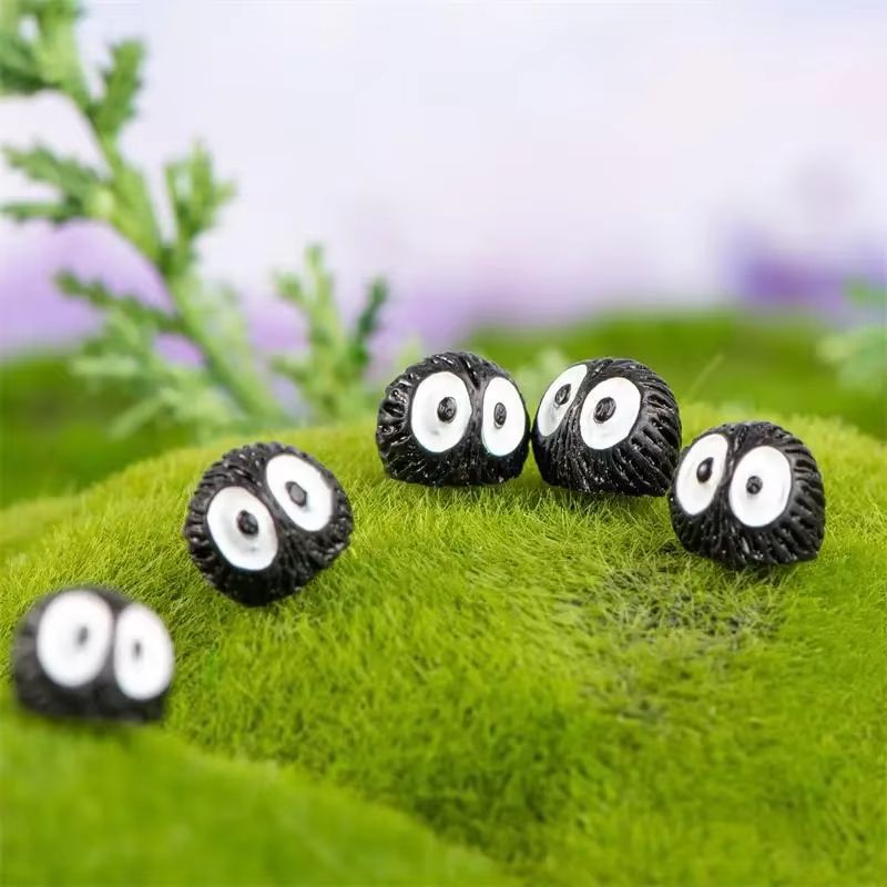 Mini Dust Ball Elf Resin Figurines Set for Fairy Garden and Micro Landscape Decor